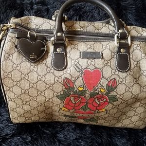 Gucci Tattoo Heart Joy Boston Bag